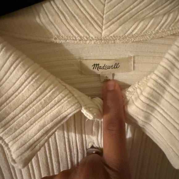 Madewell Beige Ribbed Button Down Shirt - Picture 2 of 3